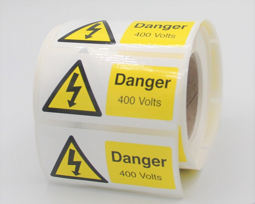 Danger 400 Volts Vinyl Labels ( Pack of 10)