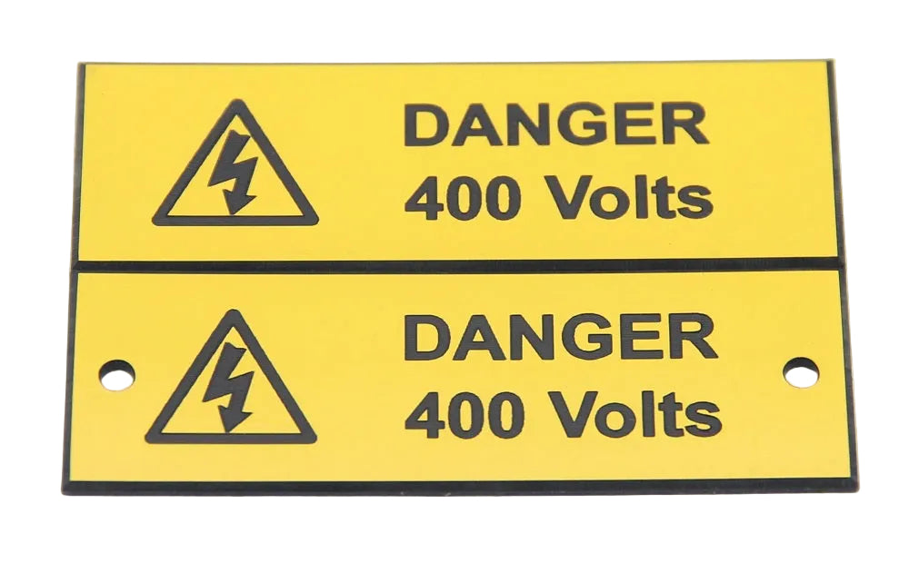 Self-Adhesive Engraved Danger 400 Volts Label (Pack of 10)