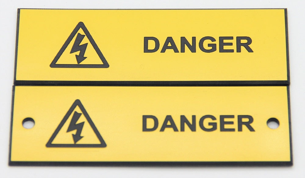Engraved Danger Label with Holes (Pack of 10)